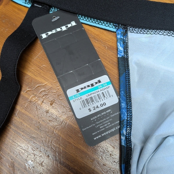 Papi Men’s Blue Patterned Jockstrap - Picture 5 of 5